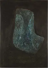 Lucio Fontana, Concetto spaziale (56-G-14), 1956, Oil, chalk, plaster, pastel and canvas collage on canvas