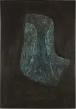 Lucio Fontana, Concetto spaziale (56-G-14), 1956, Oil, chalk, plaster, pastel and canvas collage on canvas