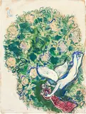 Esquisse pour "L'ange et la fiancée" by Marc Chagall, Hammer price, sold Jun 2022