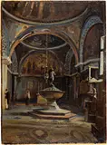 Jean-Baptiste Camille Corot, Venise - Intérieur du baptistère de Saint-Marc
