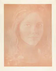 Franz Gertsch, Dominique, 1988, Woodcut in mauve. Caput mortuum, quindo pink, carmine red, transparent oxide yellow and zinc white.