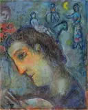 Marc Chagall, Autoportrait du peintre, 1975, Oil, tempera and coloured inks on canvas