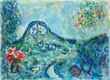 Marc Chagall, Le Baou de Saint-Jeannet, esquisse, 1969, Oil, tempera and Indian ink on canvas