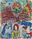 Marc Chagall, La vision du peintre au cirque, circa 1978, Tempera, gouache, pastel and pencil on masonite