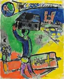 Marc Chagall, La maison du peintre, 1968, Oil on canvas