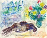 Marc Chagall, Le faisan dans l'atelier de Saint-Paul, 1981, Tempera, gouache and pencil on masonite