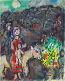 Marc Chagall, La famille au village, 1970â1975, Oil and gouache on canvas