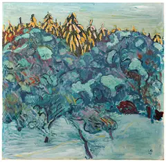 Winterlandschaft by Cuno Amiet, 1910, Oil on canvas, sold Sep 2021