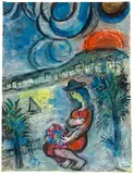 Marc Chagall, Femme au soleil rouge, 1961, Gouache, pastel, grease crayon and pencil