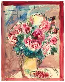Marc Chagall, Grand bouquet de pivoines et cerises, 1954, Oil and pastel