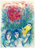 Marc Chagall, Couple au paradis, 1977–1978, Gouache, pastel, Indian ink and pencil