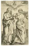 Albrecht Durer, Die heilige Anna und Maria mit dem Kinde stehend - Die heilige Anna Selbdritt