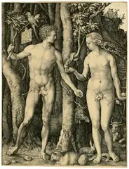 Albrecht Durer, Adam und Eva, 1504, Engraving
