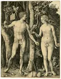 Albrecht Durer, Adam und Eva, 1504, Engraving