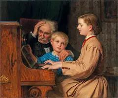 Albert Anker, Das Lied der Heimat, 1874, Oil on canvas
