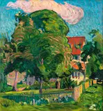 Cuno Amiet, Landschaft II mit roter Wolke, 1909, Oil on canvas