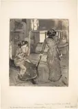 Edgar Degas, Au Louvre: Musée des Antiques - Mary Cassatt at the Louvre: The Etruscan Gallery