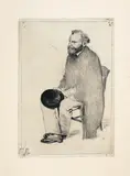 Edgar Degas, Manet assis, tourné à gauche