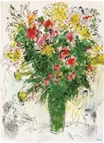 Marc Chagall, Grand bouquet vert du peintre, Um 1978, Gouache, ink drawing, pastel and black pencil