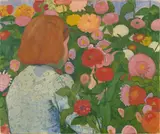 Cuno Amiet, Mädchen in Blumen