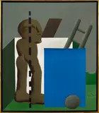 Braune Figur und Architektur by Horst Antes, 1969, Hammer price, sold Jun 2019