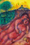 Couple en rouge by Marc Chagall, *, sold Jun 2019