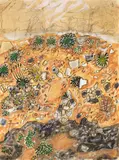 Jean Dubuffet, Chaussée dégradée au pied du mur (Chemin conduisant à la villa "Les Roures"), 1955, *