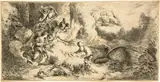 Die Geburt Christi mit Gottvater und den Engeln by Giovanni Benedetto Castiglione, um 1645, *, sold Jun 2019