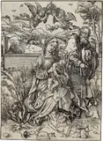 Die Heilige Familie mit den drei Hasen by Albrecht Durer, um 1498, *, sold Jun 2019