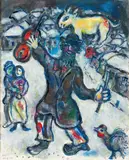 Le violoniste au village enneigé by Marc Chagall, 1973, Hammer price, sold Jun 2018