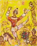 L'écuyère-clown sur fond jaune by Marc Chagall, 1968, Hammer price, sold Jun 2018