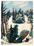 Le Lac im Winter - Bois de Boulogne im Winter by Max Beckmann, 1939, *, sold Jun 2017