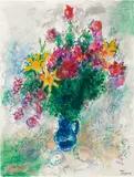 Couple au grand bouquet by Marc Chagall, 1981, Hammer price, sold Jun 2017