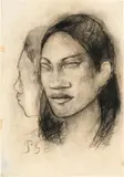 Paul Gauguin, Tête d'une jeune femme Tahitienne avec un deuxième portrait sur sa droite - Portrait de Teha'amana, Hammer price