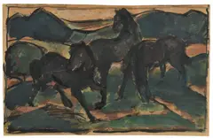 Franz Marc, Pferde auf der Weide. I, 1910, Hammer price