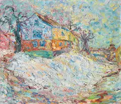 Emil Nolde, Haus im Schnee in Cospeda, 1908, Hammer price
