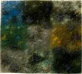 Augusto Giacometti, Farbstudie mit neun Feldern (Blau, Schwarz, Grün, Grau, Ocker)
