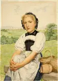Albert Anker, Mädchen mit drei Körben