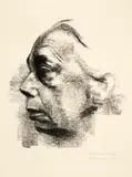 Käthe Kollwitz, Selbstbildnis im Profil nach links, 1927