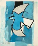 Georges Braque, L’oiseau bleu et gris, 1962