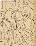 Fernand Léger, Dessin de guerre, Argonne 1915, La Lecture