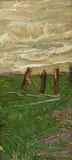 Giovanni Segantini, Frammento di paesaggio – Studio di un campo con paletti, 1887/1888