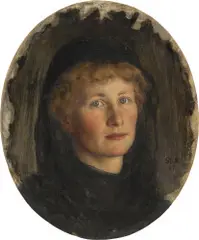 Karl Stauffer-Bern, Bildnis der Schwester Sophie in Schwarz, 1885