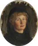 Karl Stauffer-Bern, Bildnis der Schwester Sophie in Schwarz