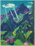 Bündner Landschaft mit Sonnenstrahlen by Ernst Ludwig Kirchner, sold Sep 2021