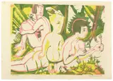 Nackte Frauen mit Kind im Walde by Ernst Ludwig Kirchner, sold Sep 2021