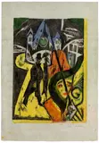Kokotte auf der Strasse – Tauentzienstrasse in Berlin, im Hintergrund die Kaiser Wilhelm Gedächtniskirche by Ernst Ludwig Kirchner, sold Sep 2021