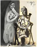 Femme debout et femme assise by Pablo Picasso, sold Sep 2021