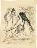 La sortie du bain by Pierre-Auguste Renoir, sold Sep 2021