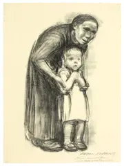 Vor der Wallfahrtskapelle by Käthe Kollwitz, sold Sep 2021